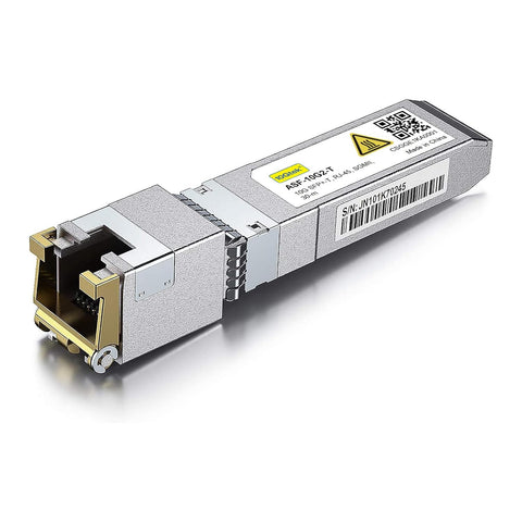 10Gtek 𝟭𝟬𝗚𝗕𝗮𝘀𝗲-𝗧 𝗦𝗙𝗣+ 𝘁𝗼 𝗥𝗝-𝟰𝟱 𝗧𝗿𝗮𝗻𝘀𝗰𝗲𝗶𝘃𝗲𝗿, 10Gbe SFP+ Copper Ethernet CAT6a Module, up to 30m, for Cisco SFP-10G-T-S, Ubiquiti UniFi, Fortinet, TP-Link and More