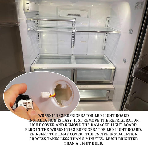 2pk-WR55X11132 WR55X25754 3033142 AP5646375 PS4704284 for GE Refrigerator LED Light Assembly (2)