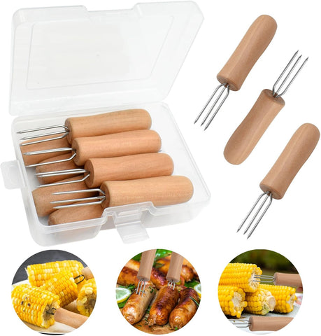 24 Pack Stainless Steel Corn Holders - Corn on the Grill & Cob Skewers for Home & BBQ Cooking