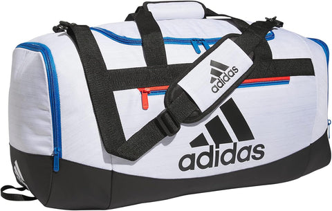 adidas Unisex Defender 4.0 Gym Duffel Bag for Men and Women, Black/White, Medium (66L)