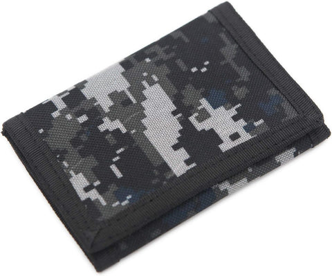 AI-DEE RFID Trifold Canvas Outdoor Sports Wallet for Kids - Front Pocket Wallet with Magic Sticker