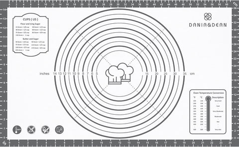 26x16 Inch Extra Thick Silicone Baking Mat with Measurements, Non-slip and Reusable - For Cookies, Bread, Pastry