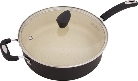 The Stone Earth All-In-One Sauce Pan by Ozeri -- 100% APEO, GenX, PFBS, PFOS, PFOA, NMP and NEP-Free German-Made Coating
