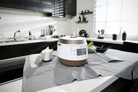 5QT Cuckoo Electric Pressure Cooker with 10 Menu Options and Stainless Steel Pot, GOLD / WHITE