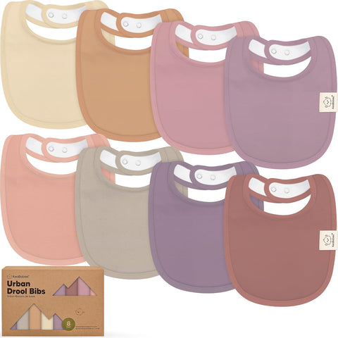 8-Pack Organic Baby Bibs for Boys, Girls - Soft Cotton Drooling and Teething Bibs for Baby Girl & Boy, Extra Absorbent, Easy to Clean & Put On for Toddler, Newborn, Infant 0-24 Months (Sweet Charm)