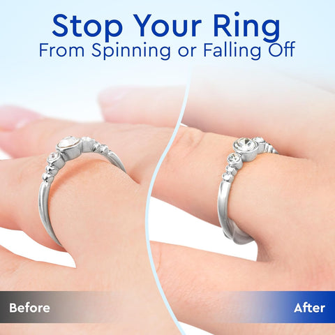 5 STARS UNITED Ring Sizer Adjuster for Loose Rings - 8 Pack Easy-Clip Guards, Fits Flat Bands Up to 8mm, Spacers & Tighteners, Reduces Size by 0.5-1, Invisible Design for Women & Men