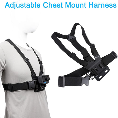 Accessories Set for GoPro Hero 13/12/11/10/9/8/7/6/5/4,New Quick Release Head Strap Mount + Chest Mount Harness + Backpack Clip Holder + 360°Rotating Wrist Strap