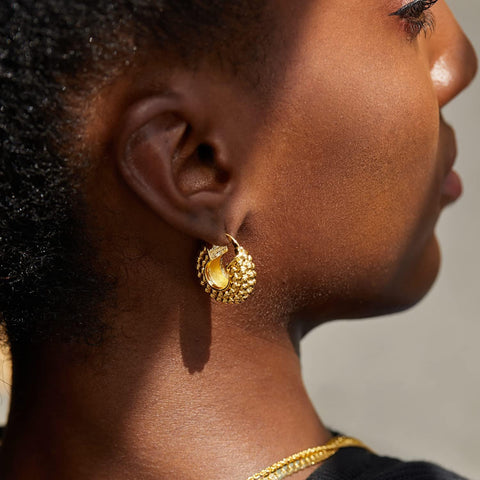 18K Gold Plated Chunky Hoop Earrings for Women Fashion Thick Gold Hoops Set Jewelry for Birthday Christmas Gifts