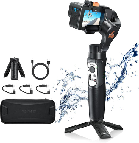 3 Axis Gimbal Stabilizer for Gopro Hero 13/12/11/10/9, Handheld Stabilizer for Gopro for Video Recording, IPX4 Waterproof, Bluetooth Control, Compatible with Osmo Camera, Insta360, hohem iSteady Pro4