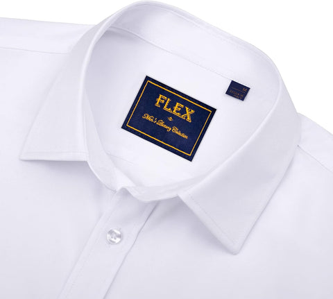 Alimens & Gentle Mens Short Sleeve Dress Shirts Wrinkle Free Solid Casual Button Down Shirts with Pocket