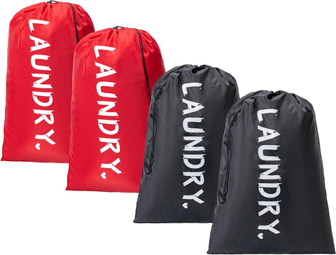 2 Pack XL Travel Laundry Bag, Machine Washable Dirty Clothes Organizer with Drawstring,Large Enough to Hold 4 Loads of Laundry, Easy Fit a Laundry Hamper or Basket Travel Essentials 24" x 36"