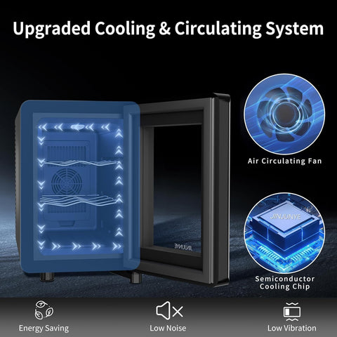 6 Bottle Wine Cooler, Wine Fridge Small with Digital Temperature Control, 46-65℉, Countertop Wine Cooler Refrigerator, Mini Freestanding Wine Cellars Glass Door, Thanksgiving, Christmas Gift