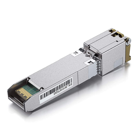 10Gtek 𝟭𝟬𝗚𝗕𝗮𝘀𝗲-𝗧 𝗦𝗙𝗣+ 𝘁𝗼 𝗥𝗝-𝟰𝟱 𝗧𝗿𝗮𝗻𝘀𝗰𝗲𝗶𝘃𝗲𝗿, 10Gbe SFP+ Copper Ethernet CAT6a Module, up to 30m, for Cisco SFP-10G-T-S, Ubiquiti UniFi, Fortinet, TP-Link and More