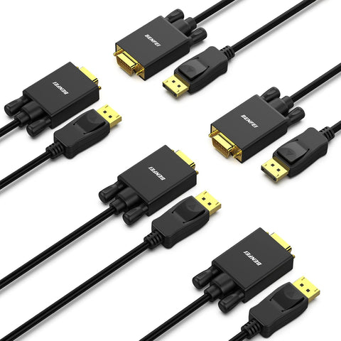 Adaptador de DisplayPort a VGA, Benfei DP DisplayPort a VGA, cable de 6 pies, macho a macho chapado en oro compatible con Lenovo, Dell, HP, ASUS y otras marcas