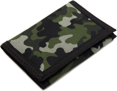 AI-DEE RFID Trifold Canvas Outdoor Sports Wallet for Kids - Front Pocket Wallet with Magic Sticker