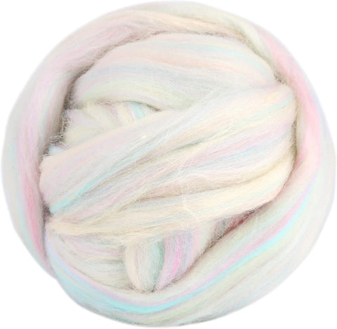 3.53oz Wool Roving Yarn, Wool Felting Supplies, Pure Wools, Chunky Yarn, Spinning Wool Roving for Needle Felting Wet Felting DIY Hand Spinning (White)