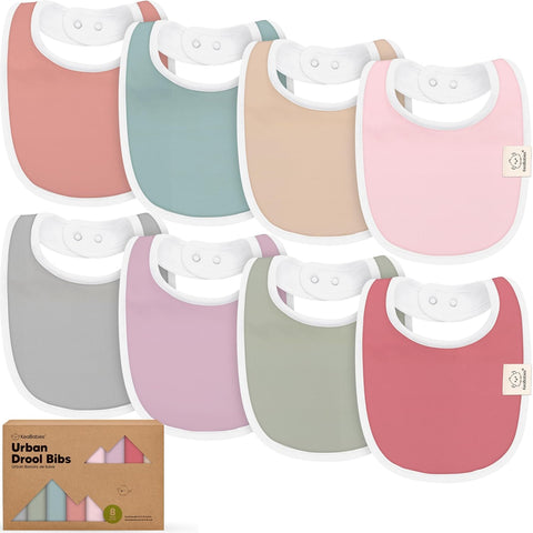 8-Pack Organic Baby Bibs for Boys, Girls - Soft Cotton Drooling and Teething Bibs for Baby Girl & Boy, Extra Absorbent, Easy to Clean & Put On for Toddler, Newborn, Infant 0-24 Months (Sweet Charm)