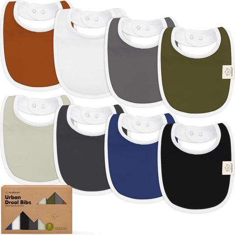 8-Pack Organic Baby Bibs for Boys, Girls - Soft Cotton Drooling and Teething Bibs for Baby Girl & Boy, Extra Absorbent, Easy to Clean & Put On for Toddler, Newborn, Infant 0-24 Months (Sweet Charm)