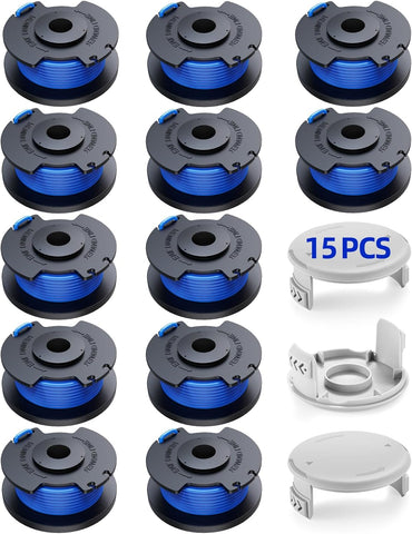 7 Packs Weed Wacker String Replacement for Ryobi One+ AC14RL3A,0.065-Inch String Trimmer Refill Compatible with Ryobi 18v, 24v, and 40v Trimmer（6 Trimmer Line,1 Trimmer Cap）