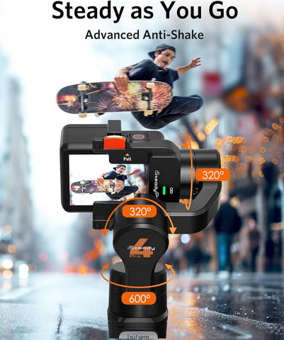 3 Axis Gimbal Stabilizer for Gopro Hero 13/12/11/10/9, Handheld Stabilizer for Gopro for Video Recording, IPX4 Waterproof, Bluetooth Control, Compatible with Osmo Camera, Insta360, hohem iSteady Pro4