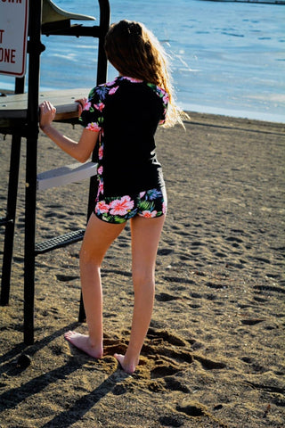 ADUKIDE Traje de baño de 2 piezas para niñas, con protección solar UPF 50+, traje de baño de playa de verano, talla 7-16T