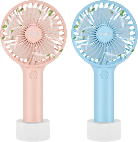 2-Pack Upgraded 5000mAh Portable Handheld Fan 3 Speed Mini USB Strong Wind 7-20 Hours Runtime Personal Electric for Travel Office Outdoor