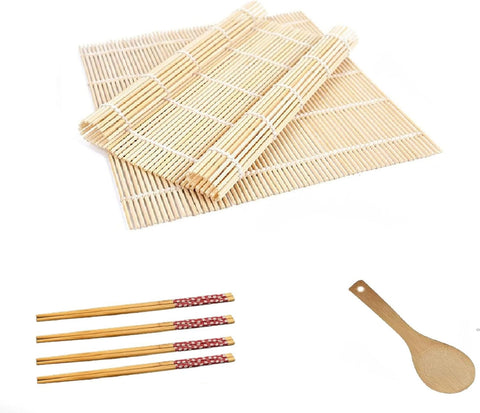 2 Pack Bamboo Sushi Rolling Mat, Sushi roll maker, Sushi bazooka,Sushi making kit, Bamboo Sushi Rolling Mat,Sushi maker(9.5" x 9.6")