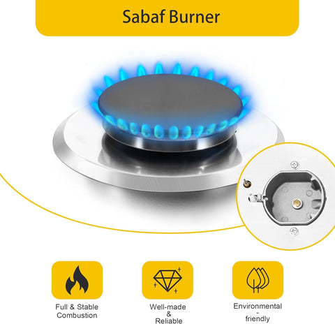 2 Burner Propane Gas Cooktop, 12" Inch LPG/NG Dual Fuel Built-in Gas Stove Top, Stainless Steel Electronic Ignition Gas Hob for Apartment, Outdoor, RVs(L12"×W20")…