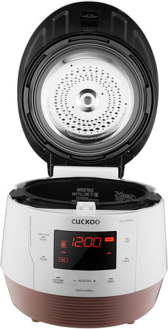 5QT Cuckoo Electric Pressure Cooker with 10 Menu Options and Stainless Steel Pot, GOLD / WHITE