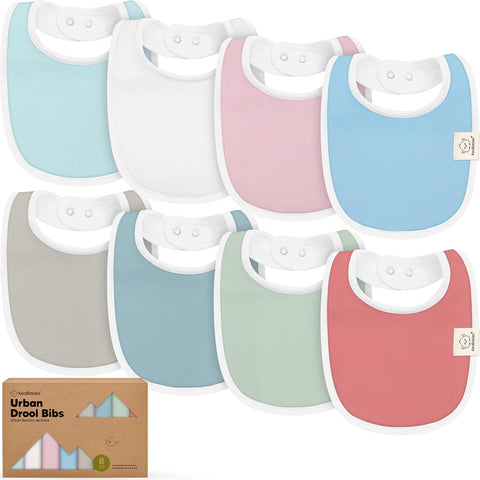 8-Pack Organic Baby Bibs for Boys, Girls - Soft Cotton Drooling and Teething Bibs for Baby Girl & Boy, Extra Absorbent, Easy to Clean & Put On for Toddler, Newborn, Infant 0-24 Months (Sweet Charm)