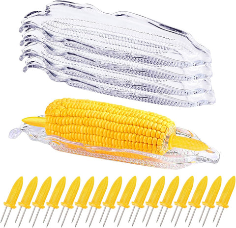24 Pack Stainless Steel Corn Holders - Corn on the Grill & Cob Skewers for Home & BBQ Cooking