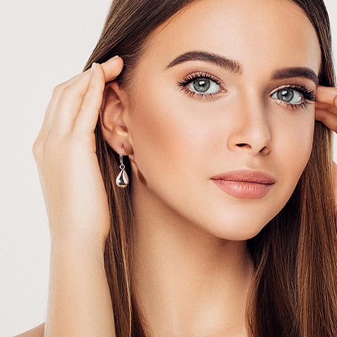 925 Sterling Silver Teardrop Leverback Earrings for Women Girls Waterdrop Tear Drop Dangle Earrings Jewelry Hypoallergenic Silver Teardrop Leverback Dangle Earring for Women