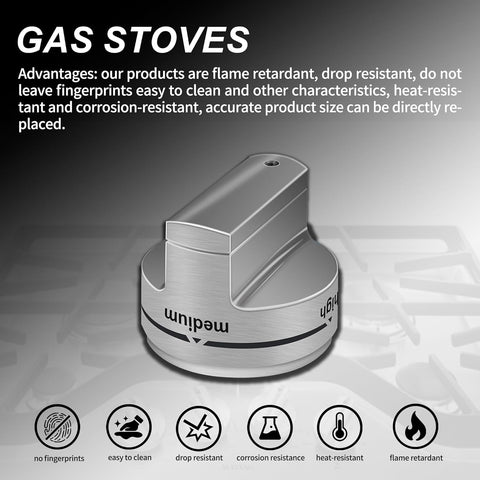 1PCS W11101439 Gas Range Knobs, Upgraded Ultra Heat Resistant ABS Plastic Burner Control Knobs, Compatible with Maytag MGR6600FZ0, MGR6600FB0, MGR6600FW0, MGR7700LZ1 and More