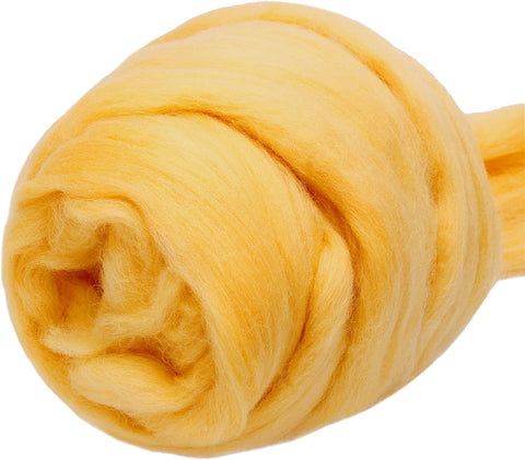 3.53oz Wool Roving Yarn, Wool Felting Supplies, Pure Wools, Chunky Yarn, Spinning Wool Roving for Needle Felting Wet Felting DIY Hand Spinning (White)
