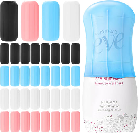 16 Pack Silicone Bottle Cover,Travel Essential for Women Men,Cruise Ship Essentials 2025,Beach Vacation Essentials,Travel Size Toiletries,Airplane Travels Accessories Elastic Sleeves for Leak Proofing