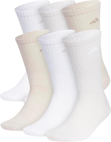adidas Men's Athletic Cushioned 6-Pack Crew, Cushioned Crew Socks with Arch Compression for a Secure Fit