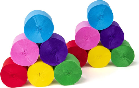 8 Crepe Paper Streamers Rolls, 656ft Pack of Unique 8 Rainbow Streamers Party Decorations, Birthday Streamers, Party Streamers for Wedding Decoration (1.8 inch x 82 ft/Roll)