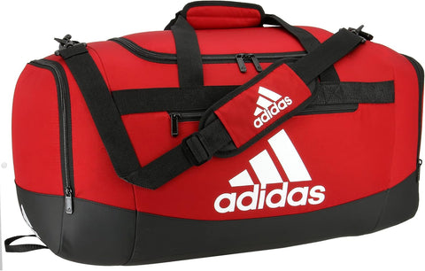 adidas Unisex Defender 4.0 Gym Duffel Bag for Men and Women, Black/White, Medium (66L)