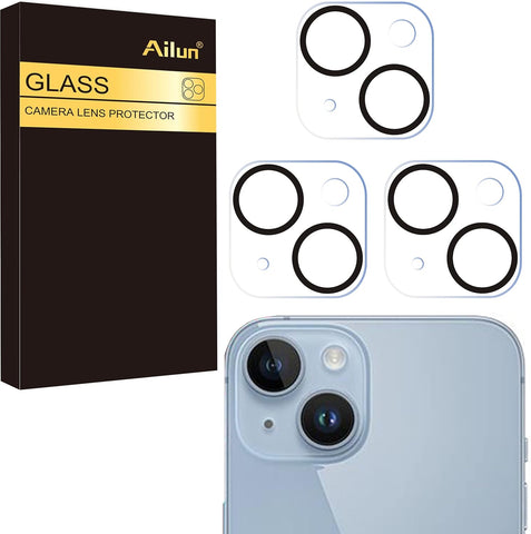 Ailun 3 Pack Camera Lens Protector for iPhone 16 Pro 6.3" / 14 Pro 6.1" & iPhone 16 Pro Max 6.9" / 14 Pro Max 6.7",Tempered Glass,9H Hardness,Anti-Scratch,Case Friendly[Does not Affect Night Shots]