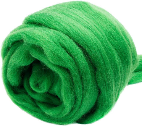 3.53oz Wool Roving Yarn, Wool Felting Supplies, Pure Wools, Chunky Yarn, Spinning Wool Roving for Needle Felting Wet Felting DIY Hand Spinning (White)