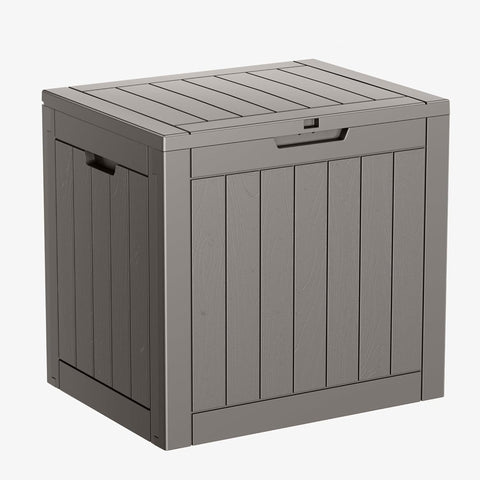 100 Gallon Resin Deck Box, Lockable Patio Outdoor Storage Box for Furniture, Garden Tools and Tools Storage, Waterproof Outside Storage Boxes - Black