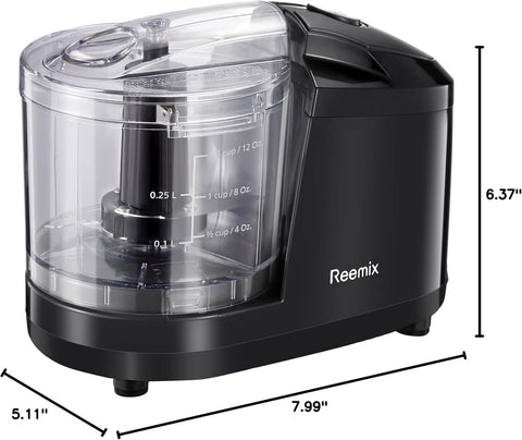 1.5-Cup One-Touch Electric Food Chopper, 100W Mini Food Processor Meat Grinder, Mix, Chop, Mince and Blend Vegetables, Fruits, Nuts, Meats, Stainless Steel Blade (Black)