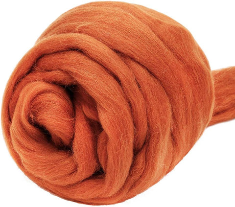 3.53oz Wool Roving Yarn, Wool Felting Supplies, Pure Wools, Chunky Yarn, Spinning Wool Roving for Needle Felting Wet Felting DIY Hand Spinning (White)