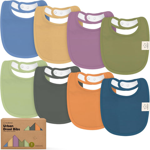8-Pack Organic Baby Bibs for Boys, Girls - Soft Cotton Drooling and Teething Bibs for Baby Girl & Boy, Extra Absorbent, Easy to Clean & Put On for Toddler, Newborn, Infant 0-24 Months (Sweet Charm)
