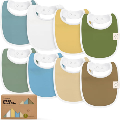 8-Pack Organic Baby Bibs for Boys, Girls - Soft Cotton Drooling and Teething Bibs for Baby Girl & Boy, Extra Absorbent, Easy to Clean & Put On for Toddler, Newborn, Infant 0-24 Months (Sweet Charm)