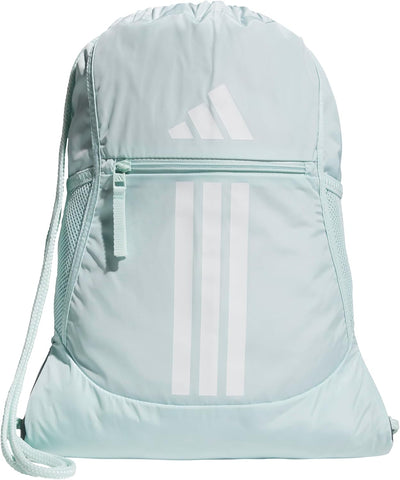 adidas Alliance Sackpack, Drawstring, Lightweight Small Gym Bag for Women, Soccer Backpack, Black, One Size