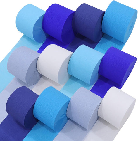 8 Crepe Paper Streamers Rolls, 656ft Pack of Unique 8 Rainbow Streamers Party Decorations, Birthday Streamers, Party Streamers for Wedding Decoration (1.8 inch x 82 ft/Roll)