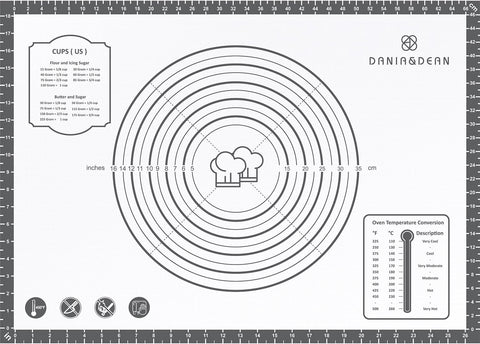 26x16 Inch Extra Thick Silicone Baking Mat with Measurements, Non-slip and Reusable - For Cookies, Bread, Pastry