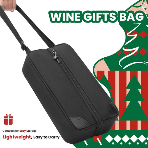 ALLCAMP Wine tote Bag with Cooler Compartment, Picnic Set Carrying Two sets of tableware