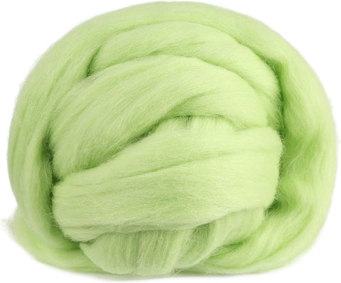 3.53oz Wool Roving Yarn, Wool Felting Supplies, Pure Wools, Chunky Yarn, Spinning Wool Roving for Needle Felting Wet Felting DIY Hand Spinning (White)
